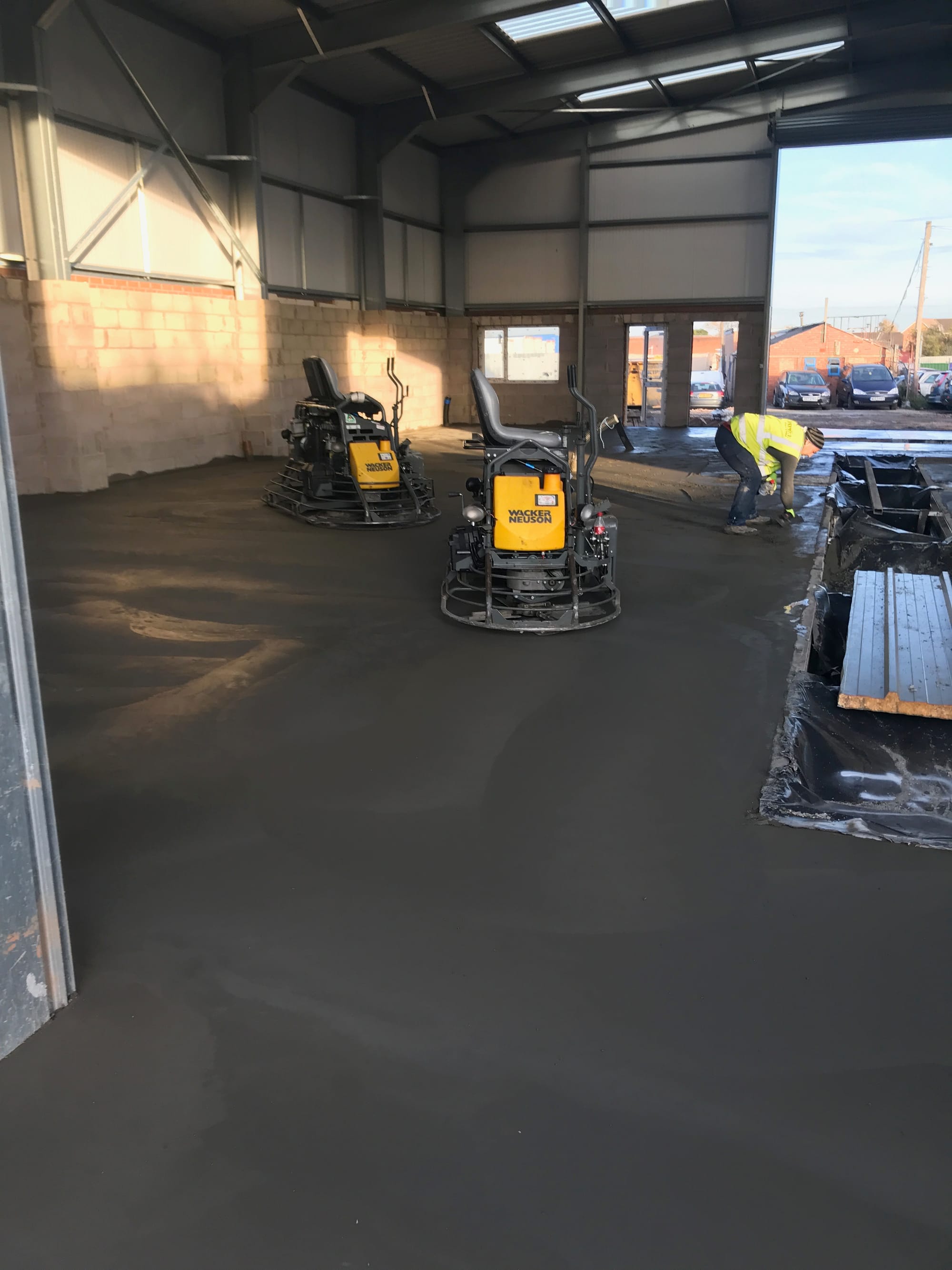 Concrete poured and power floated 3.