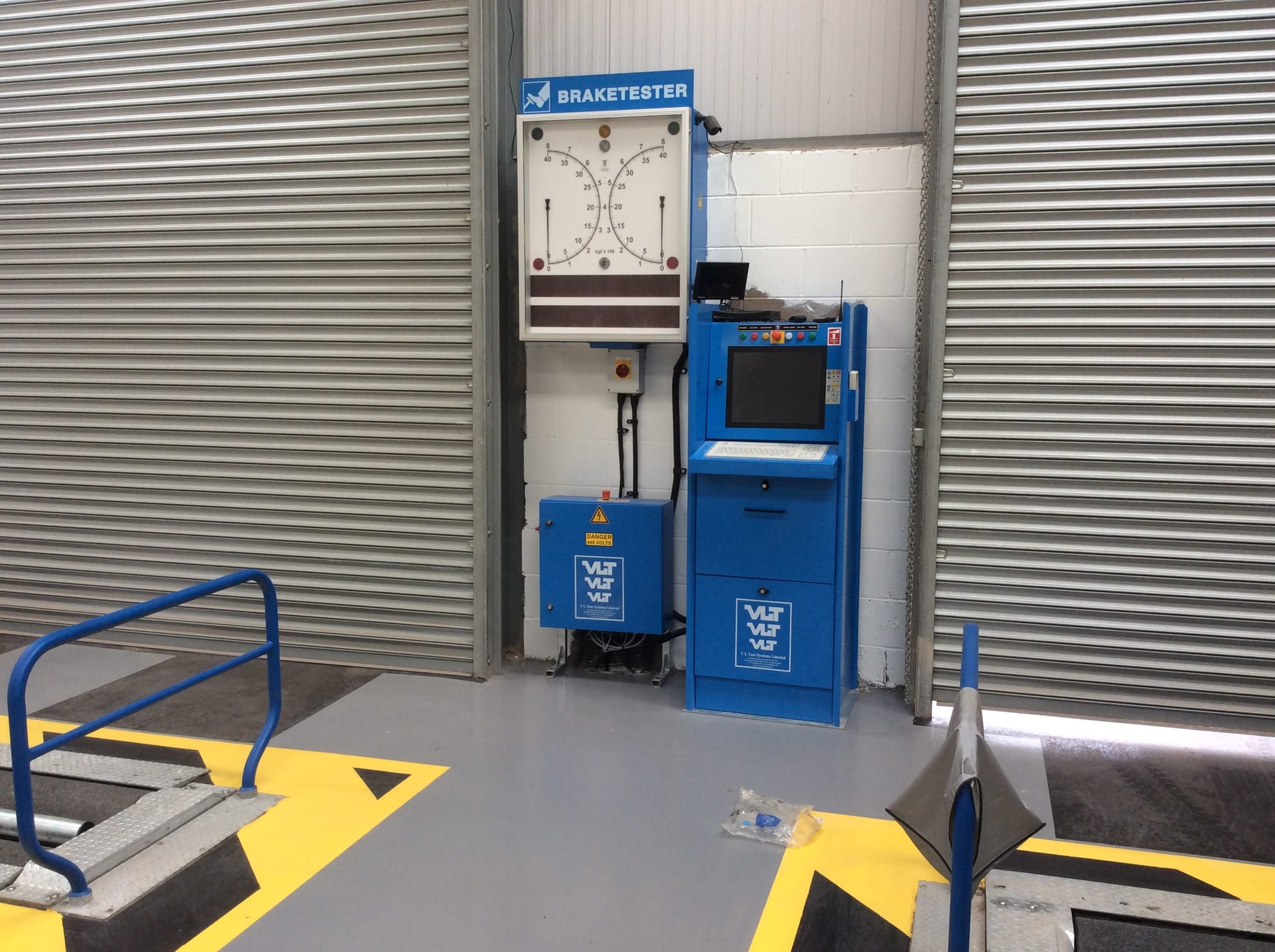 VLT equipments being installed, dials wall mounted, with control cabinet.