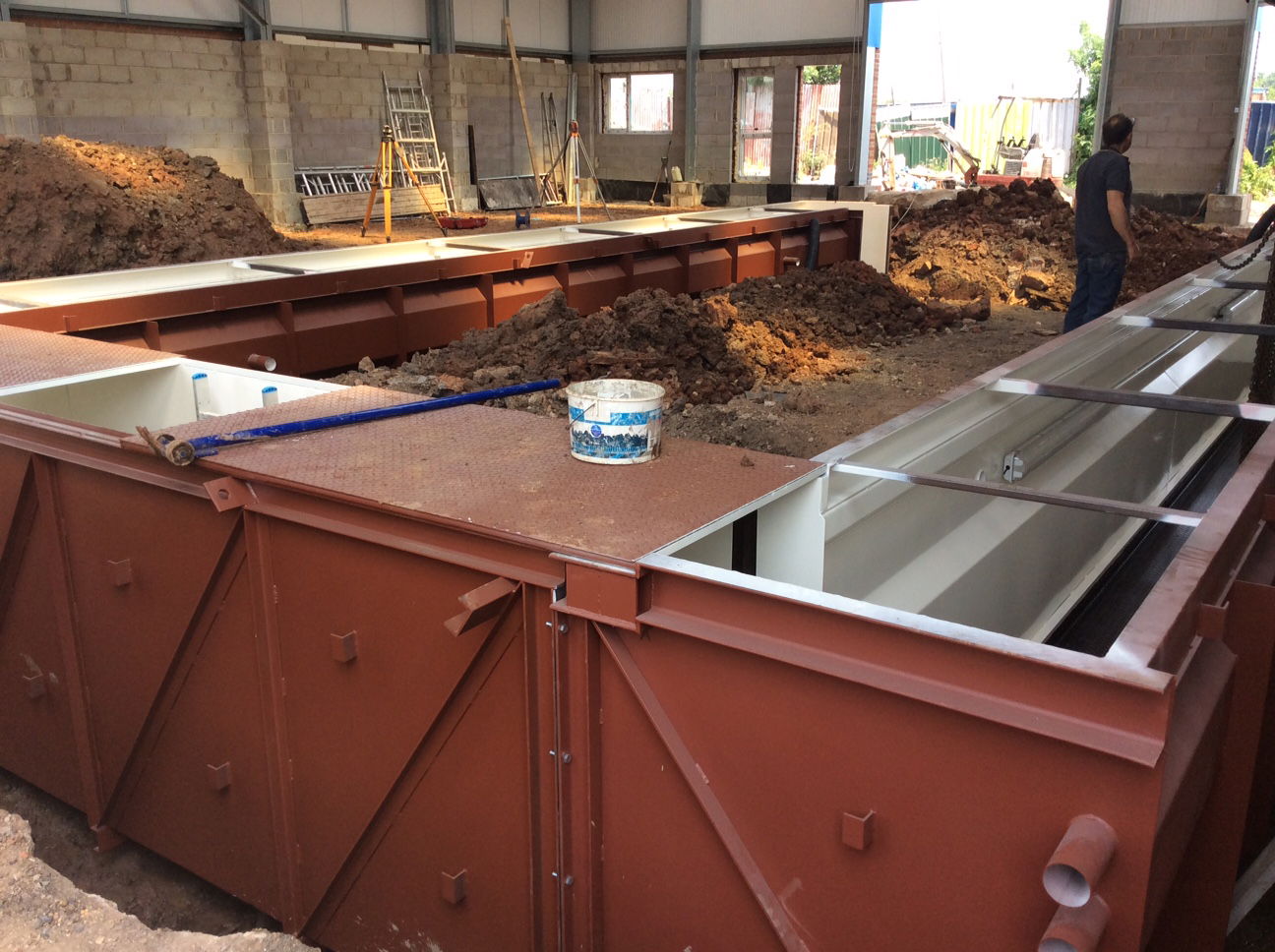 Cross tunnel number one welded into position.