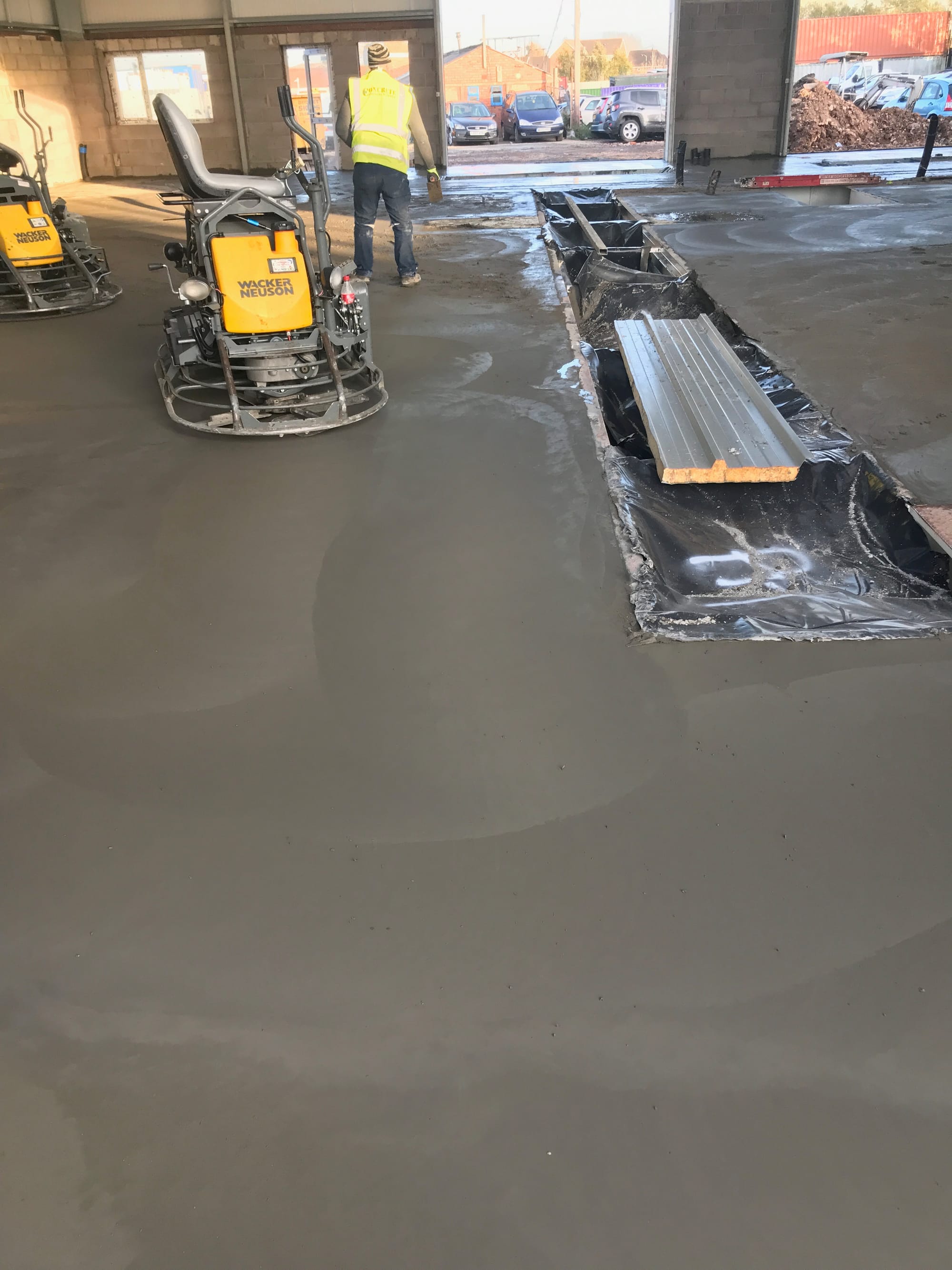 Concrete poured and power floated 1.