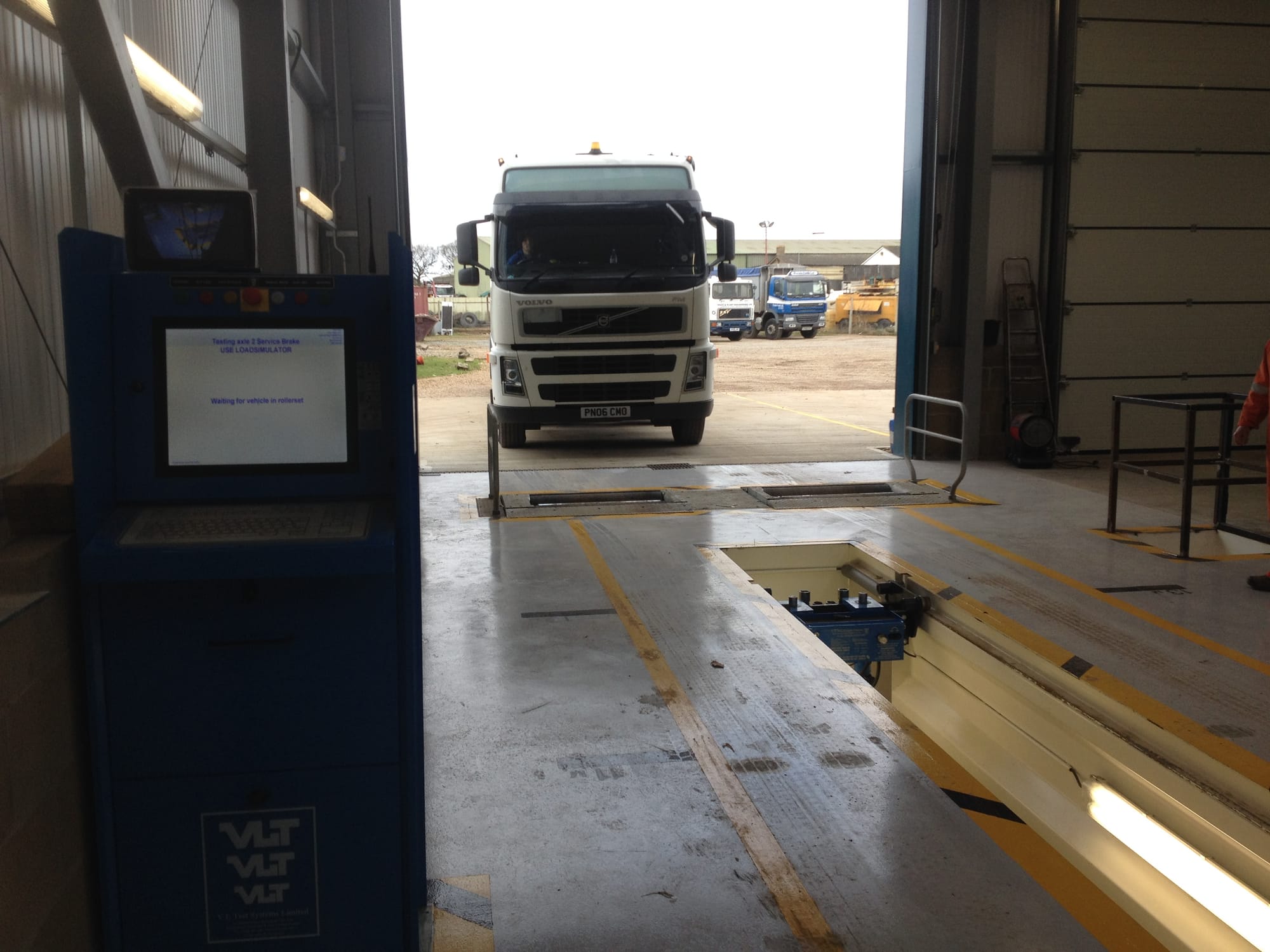 First truck in to test operation of equipment.