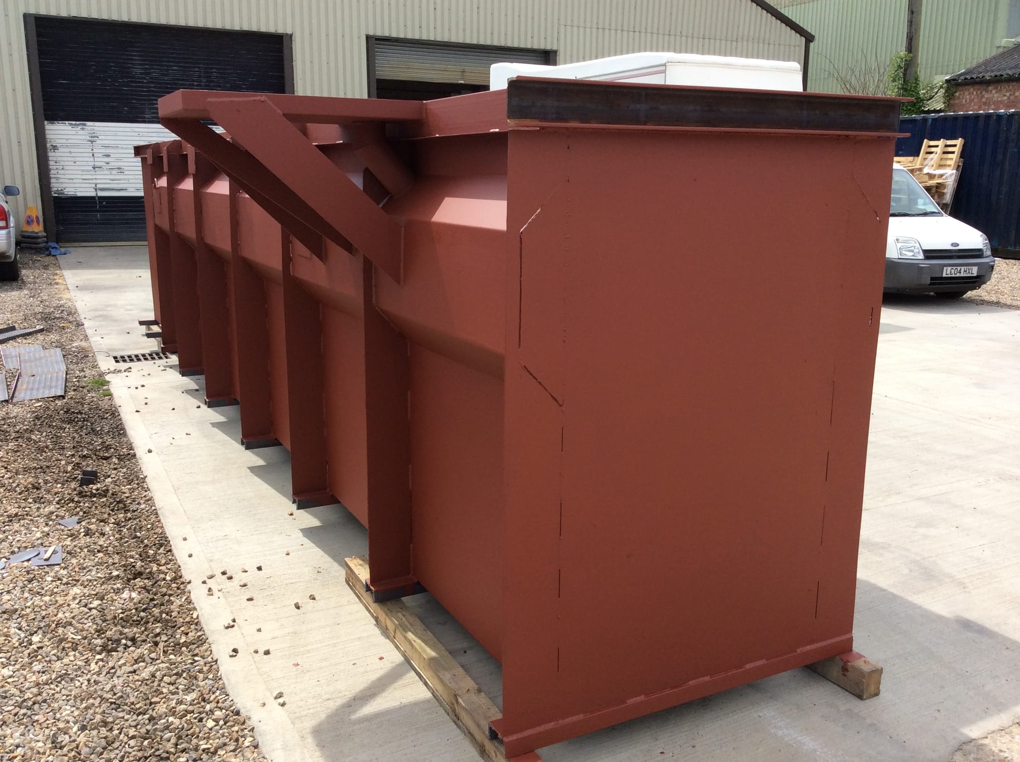 All steel treated in two coats of primer and red oxide.