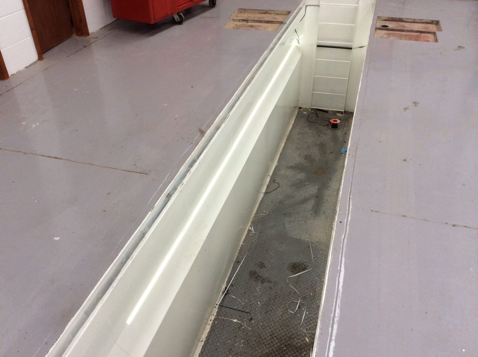 Floor painted, note the recesses for turning plates and wheelplay detectors.