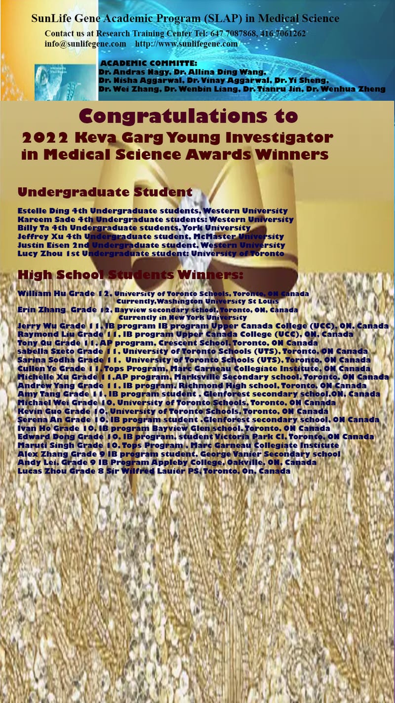 CONGRATULATION TO 2022 Keva Garg Young Investigator Award Winners!!!