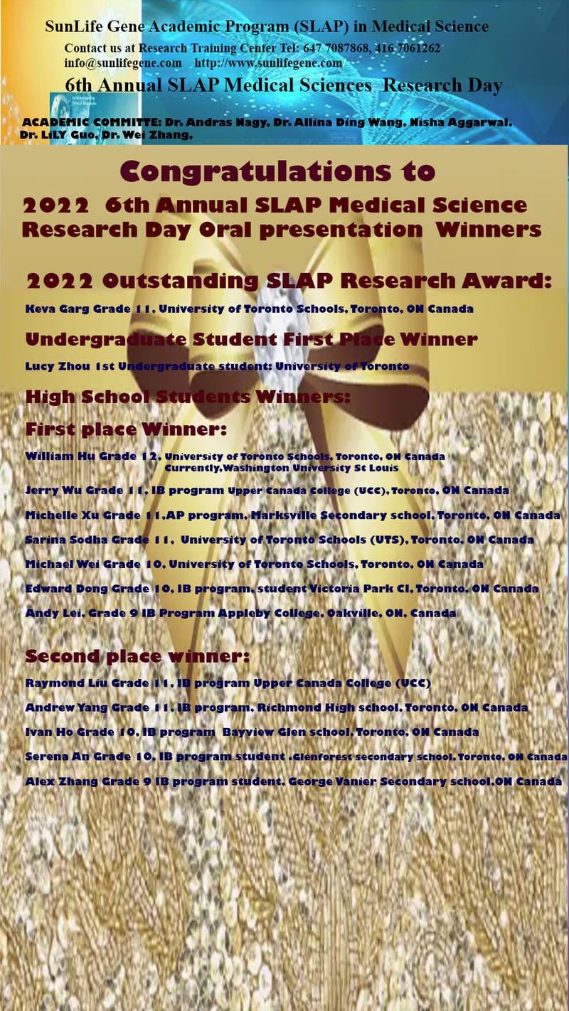 CONGRATULATION TO 6th SLAP Research Day Winners!!!