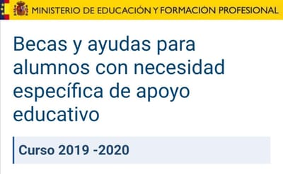 Becas y ayudas para alumnos con necesidad específica de apoyo educativo curso 2019-2010