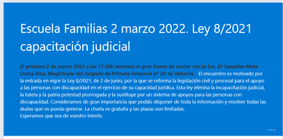 Ley 8/2021 capacitación judicial