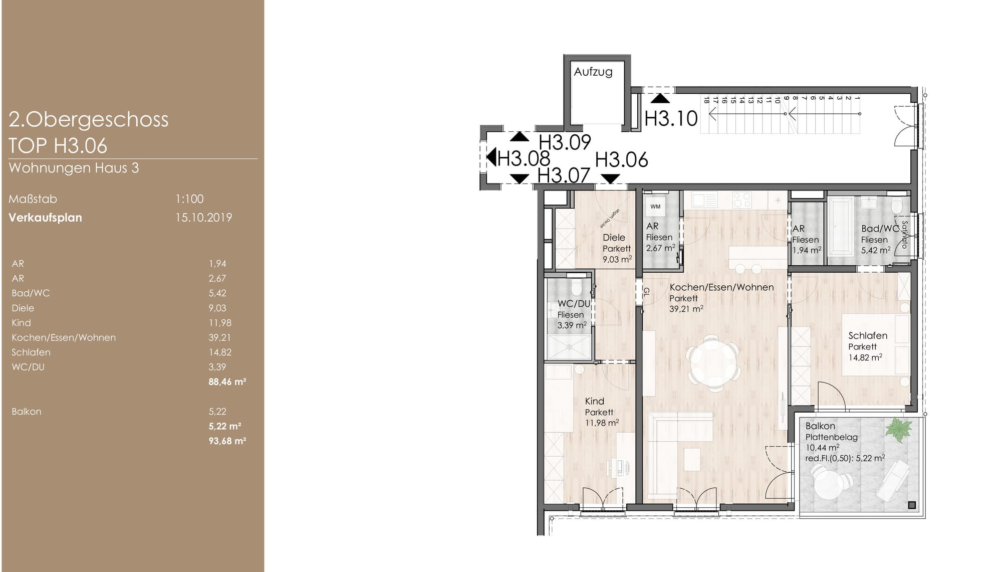 Wohnung 6 - 93,68 qm (Salzburger Straße 1) - vermietet