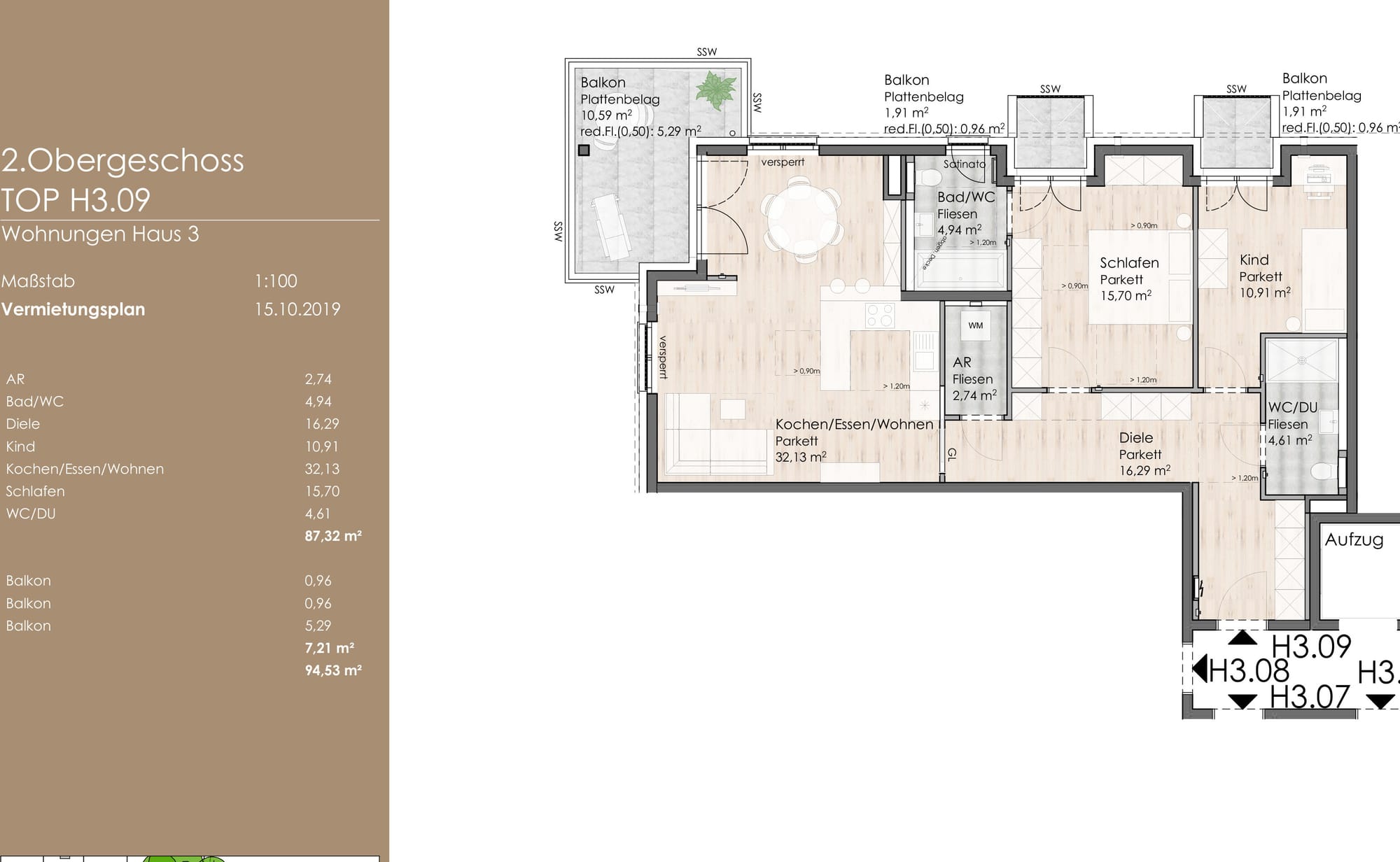 Wohnung 9 - 94,53 qm (Salzburger Straße 1) - vermietet