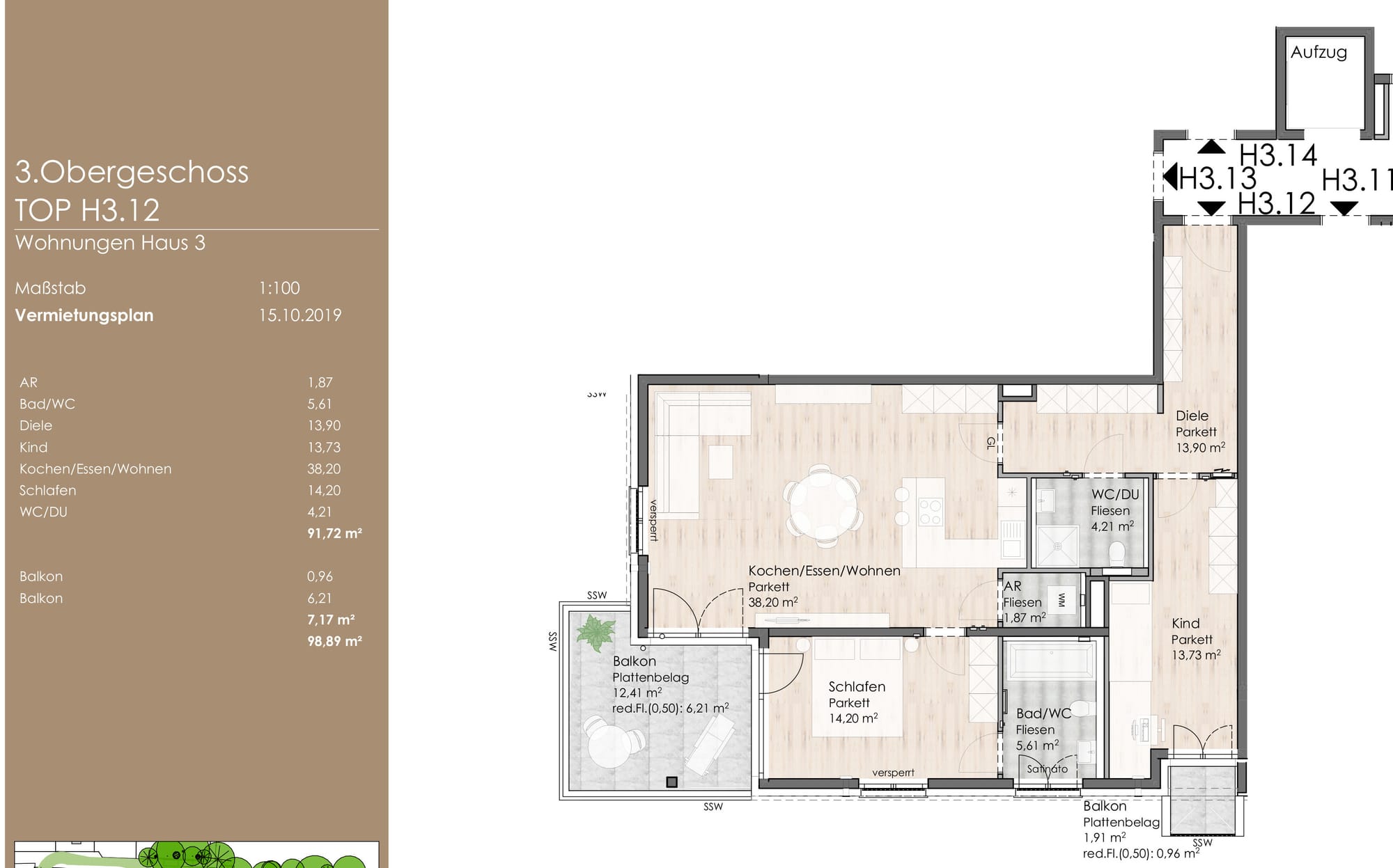 Wohnung 12 - 98,89qm (Salzburger Straße 1) - vermietet