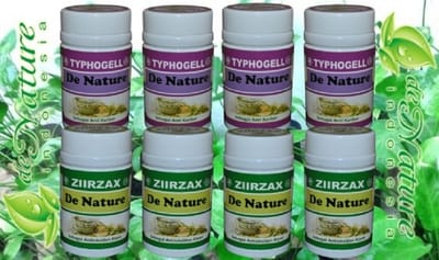 produk obat kanker de nature kapsul ziirzak dan typhogel