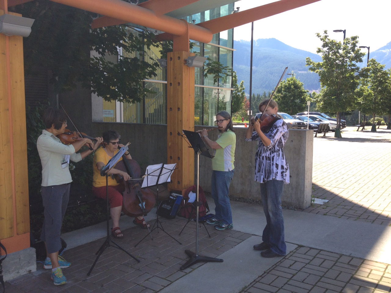 Practising outside at WCAMS summer camp - what a concept!