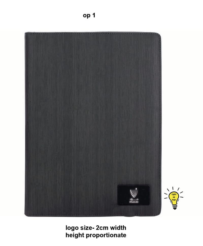 A4 Folder WI 5000 MAh Wireless Powerbank, LED Logo