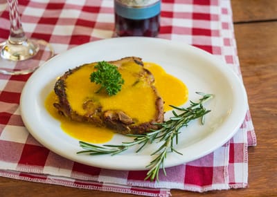 Around the World in 80 Foods: "Dyrestek"...Norwegian Reindeer with Manchego and Jarlsberg Cheese Sauce