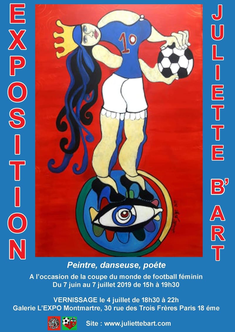 Exposition Juliette B'art " un monde nouveau" La femme dans le monde, l'art et le sport .