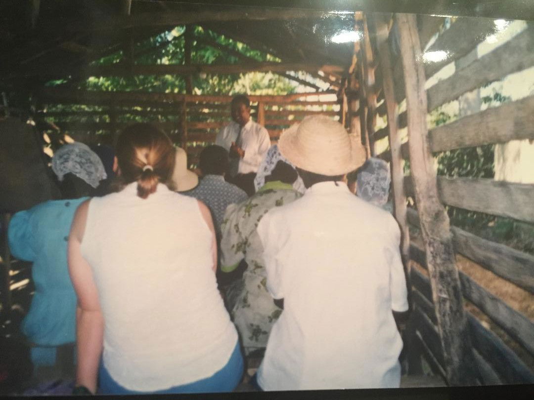 Speaking at Duffailli, Haiti