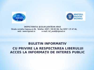 BULETIN INFORMATIV ISJ ARAD