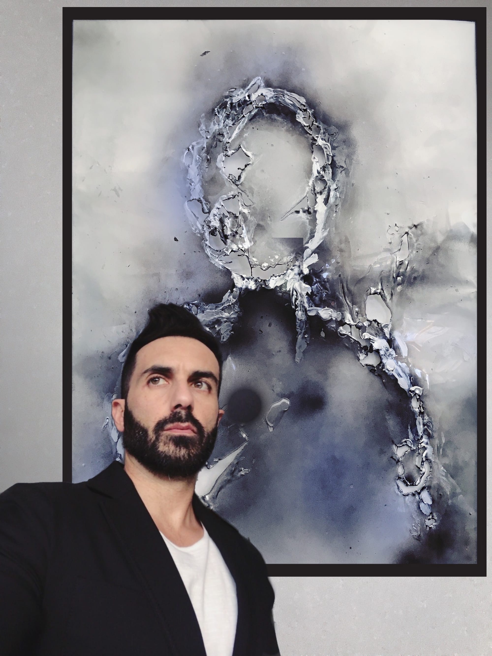 con "Identità", 80x60, tecnica mista