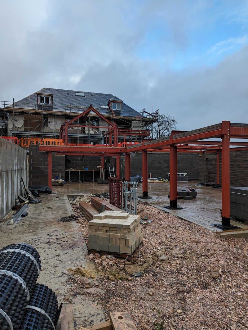 Steel Frame With Rc Core Steel frame, RC basement and extension. - Gallery image 24 of 28...