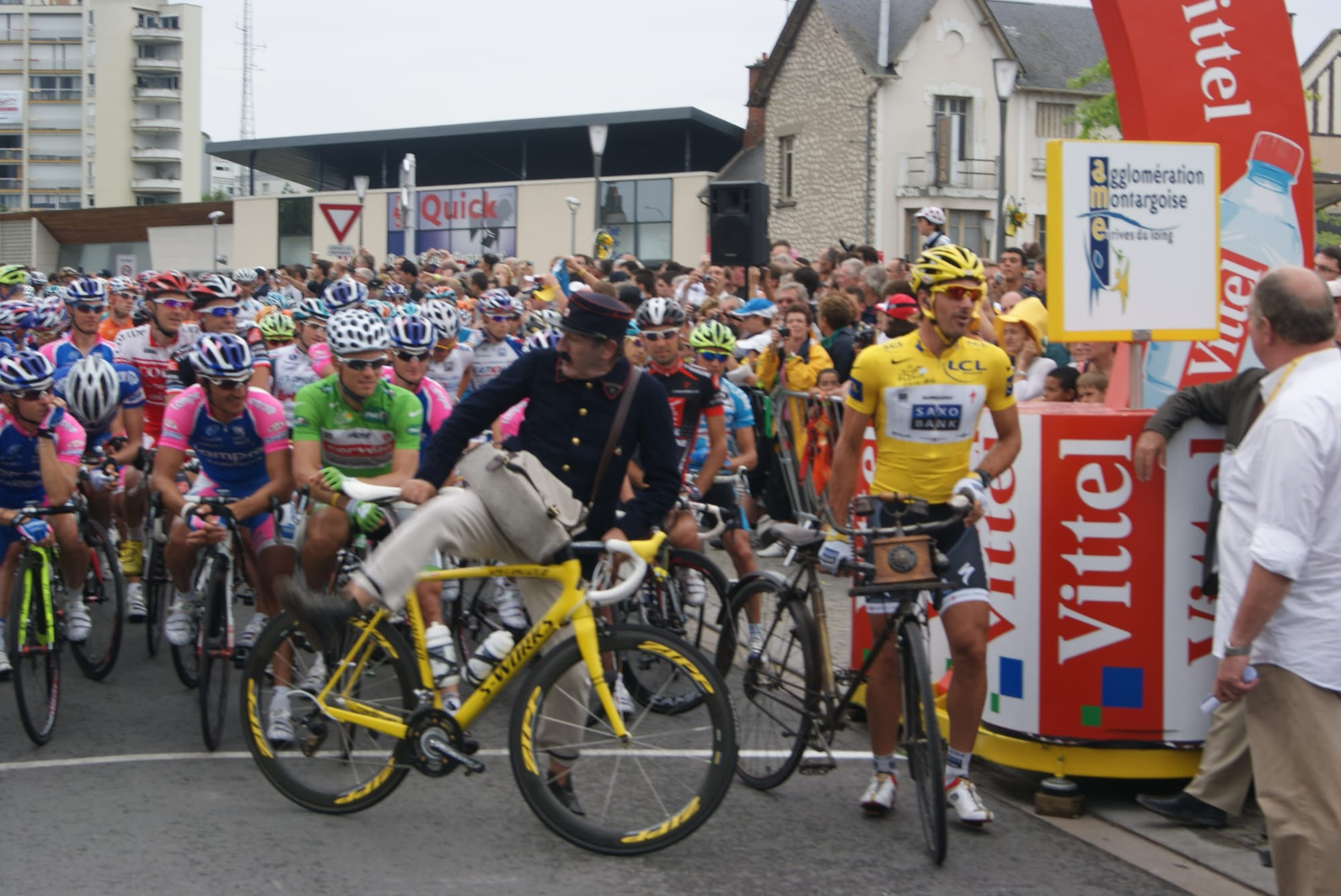 Avec Cancellara maillot jaune