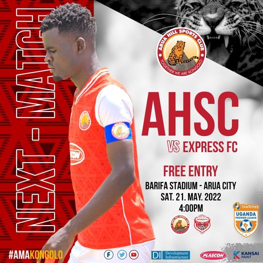 ARUA HILL SC ANNOUNCE FREE ENTARNCE FOR THE LAST HOME GAME AS GIVEBACK TO FANS: