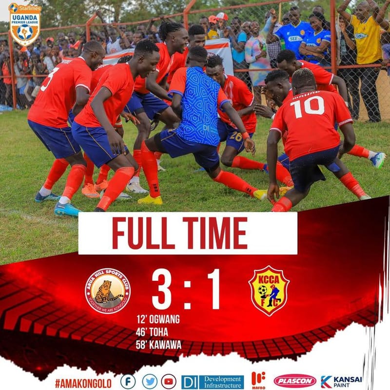 ARUA HILL SC HUMBLES KCCA TO A 3:1 DEFAET AT BARIFA