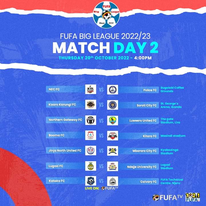 MATCH DAY: BIG ACTION ACROSS THE COUNTRY - FUFA BIG LEAGUE MD 2