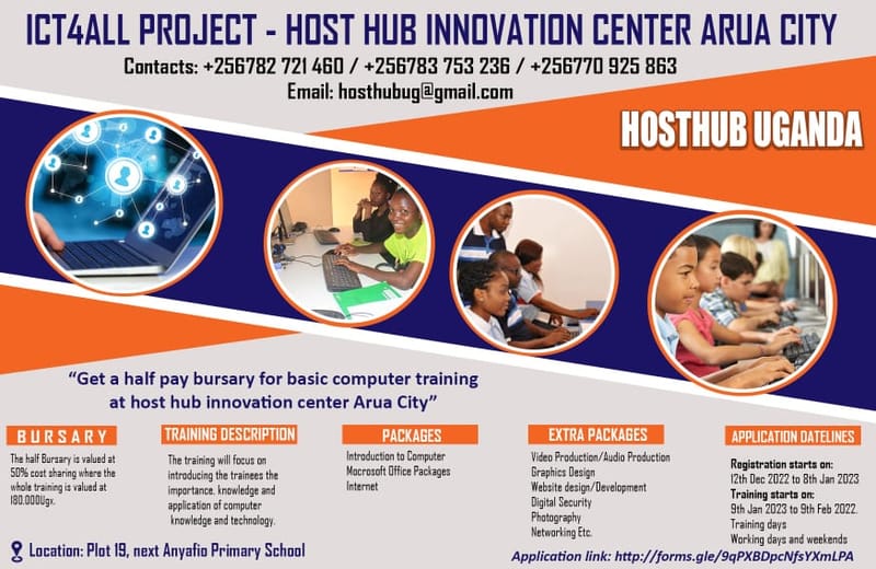 ENROLL FOR ICT JNOWLEDGE AT HOST HUB INOVATION CENTER - ARUA