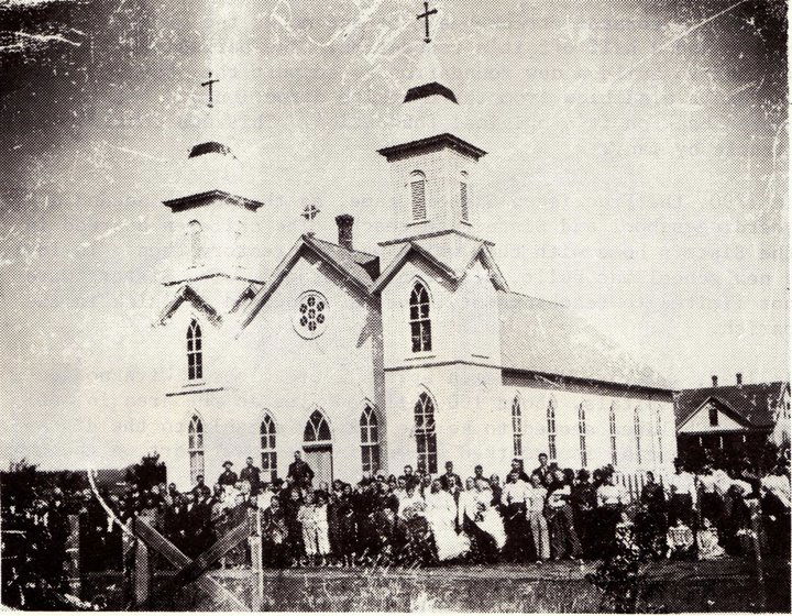 Another early photo of Paplin Church (before the steeples were lowered).