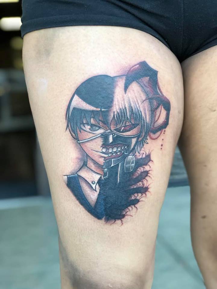 Kaneki Split Face Tattoo