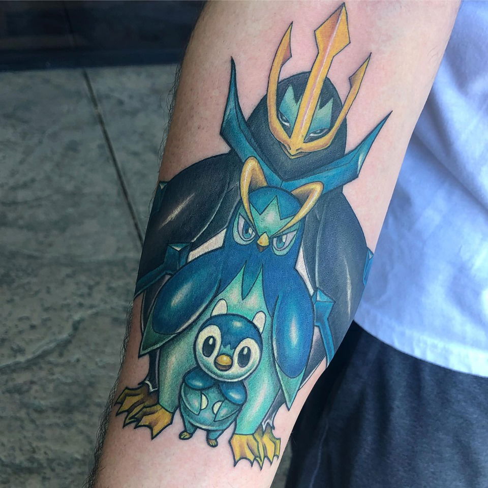 Piplup Evolution Line Tattoo