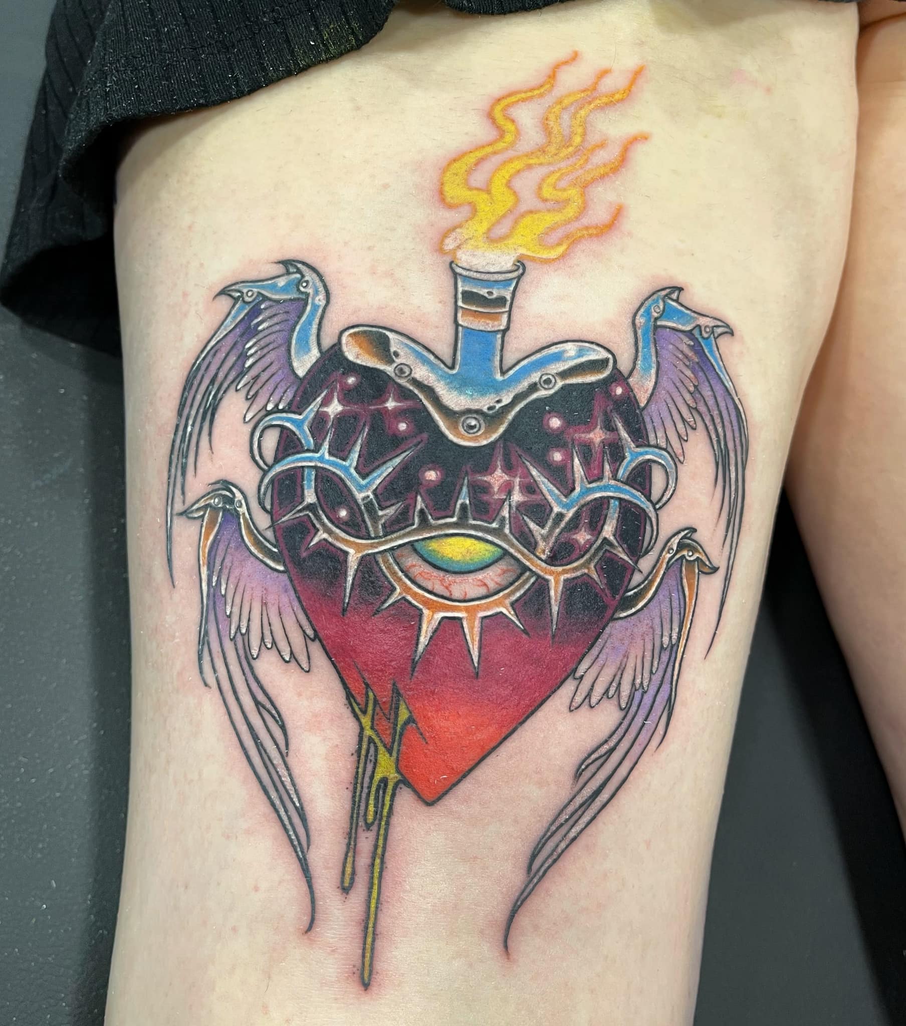 Cybertraditional Sacred Heart Tattoo