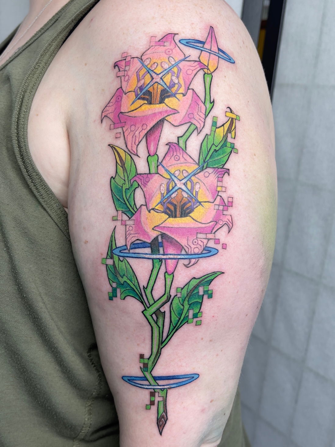 Cybertraditional Lillies tattoo