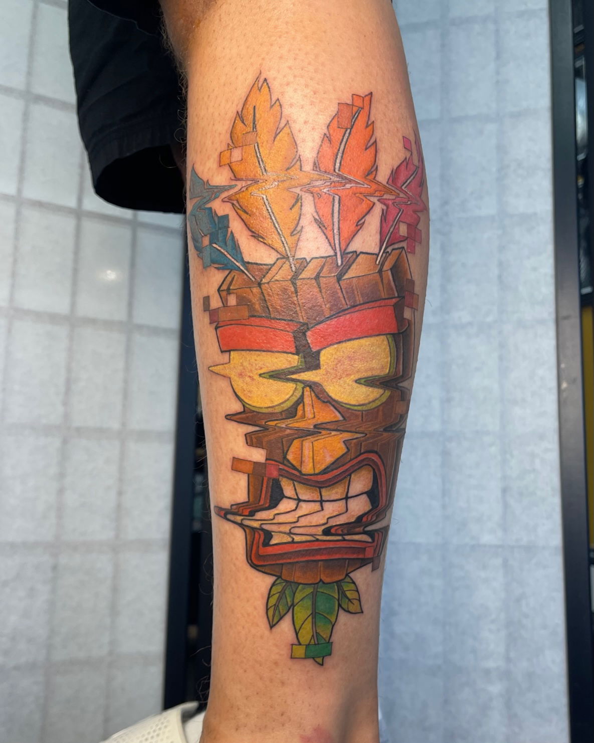 Glitch Aku Aku MAsk Tattoo