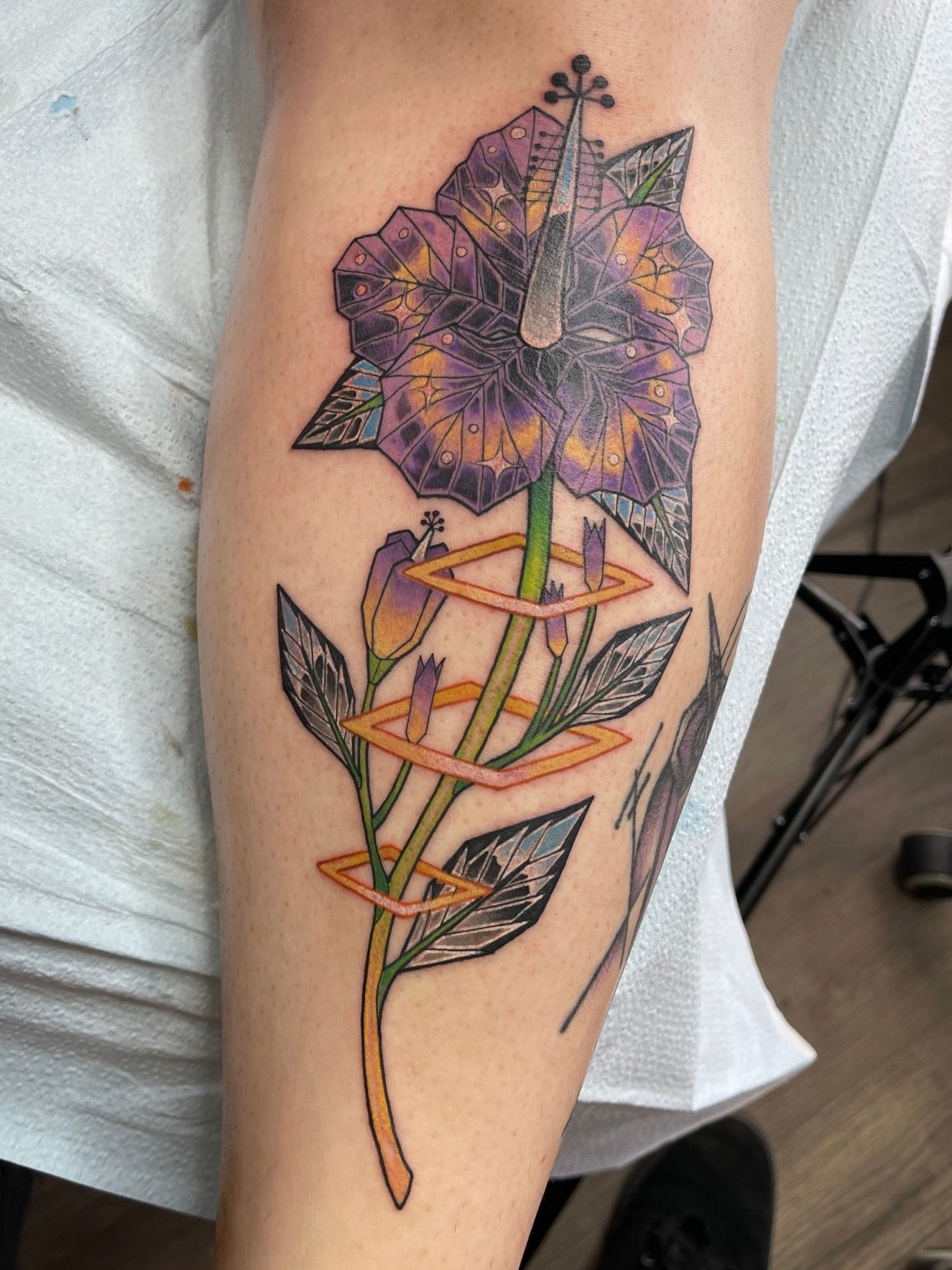 Cybetraditonal Orchid tattoo