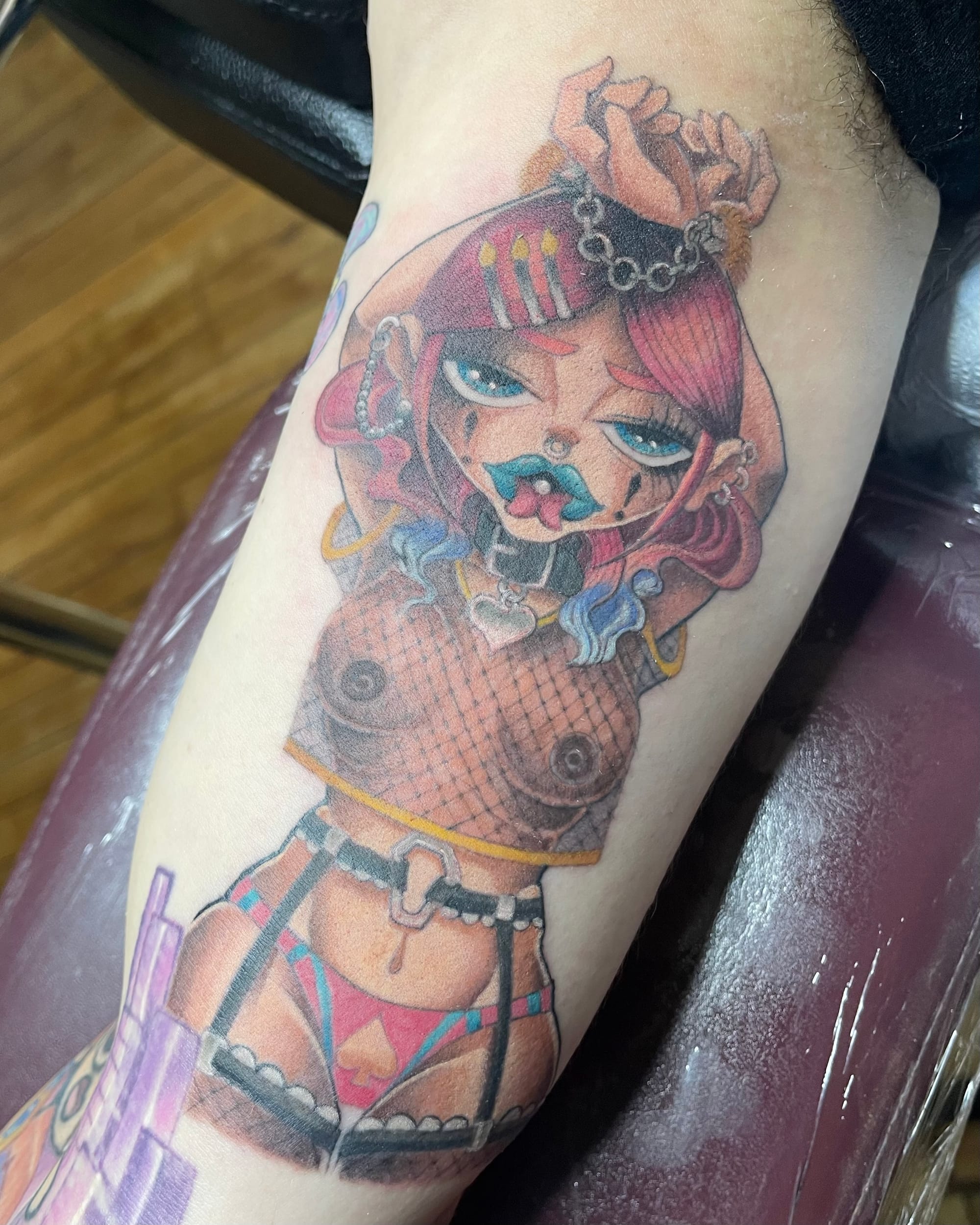 sexy stylized pin up tattoo