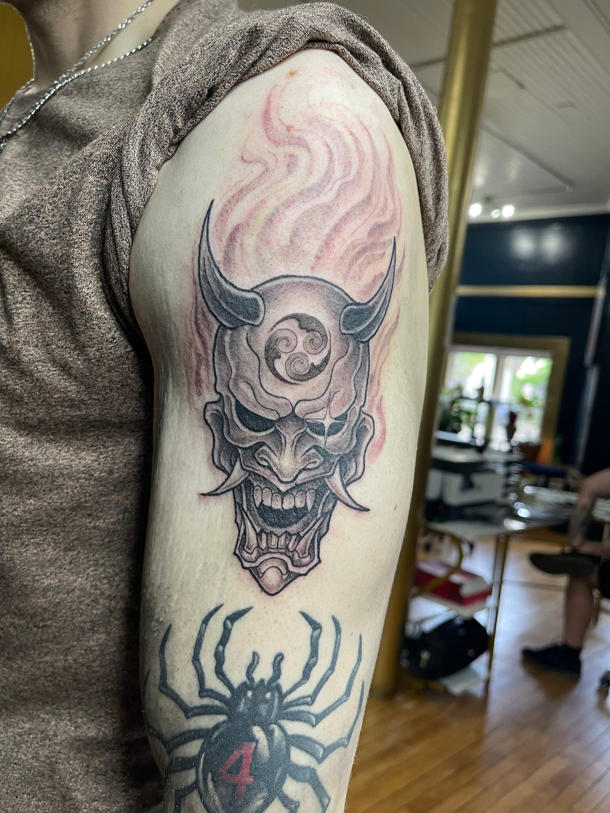 oni mask tattoo