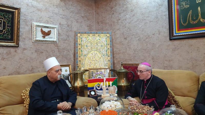 السفير الباباوي يحل ضيفا على الشيخ موفق طريف الرئيس الروحي للطائفة الدرزية ..