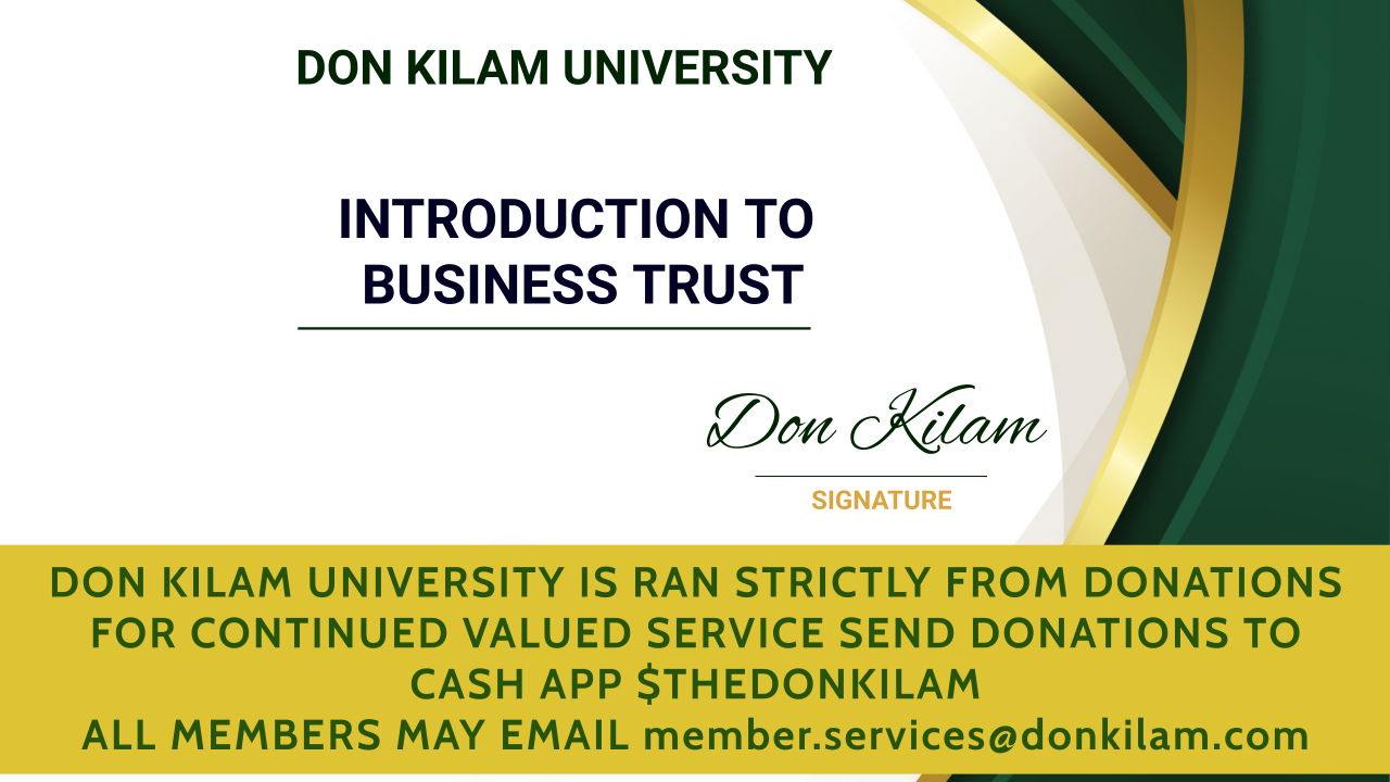 INTRODUCTION TO BUSINESS TRUST