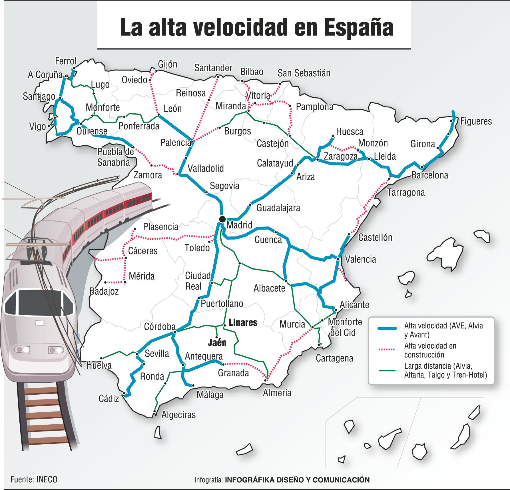 El AVE llega a Granada mientras Jaén vaga en un desierto de trenes