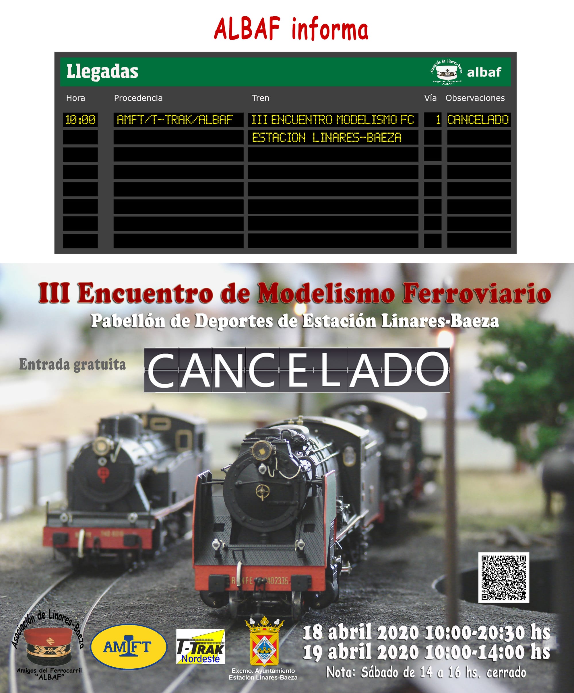 Cancelado el III Encuentro de Modelismo Ferroviario