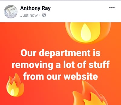 Our department is removing a lot of stuff from our website