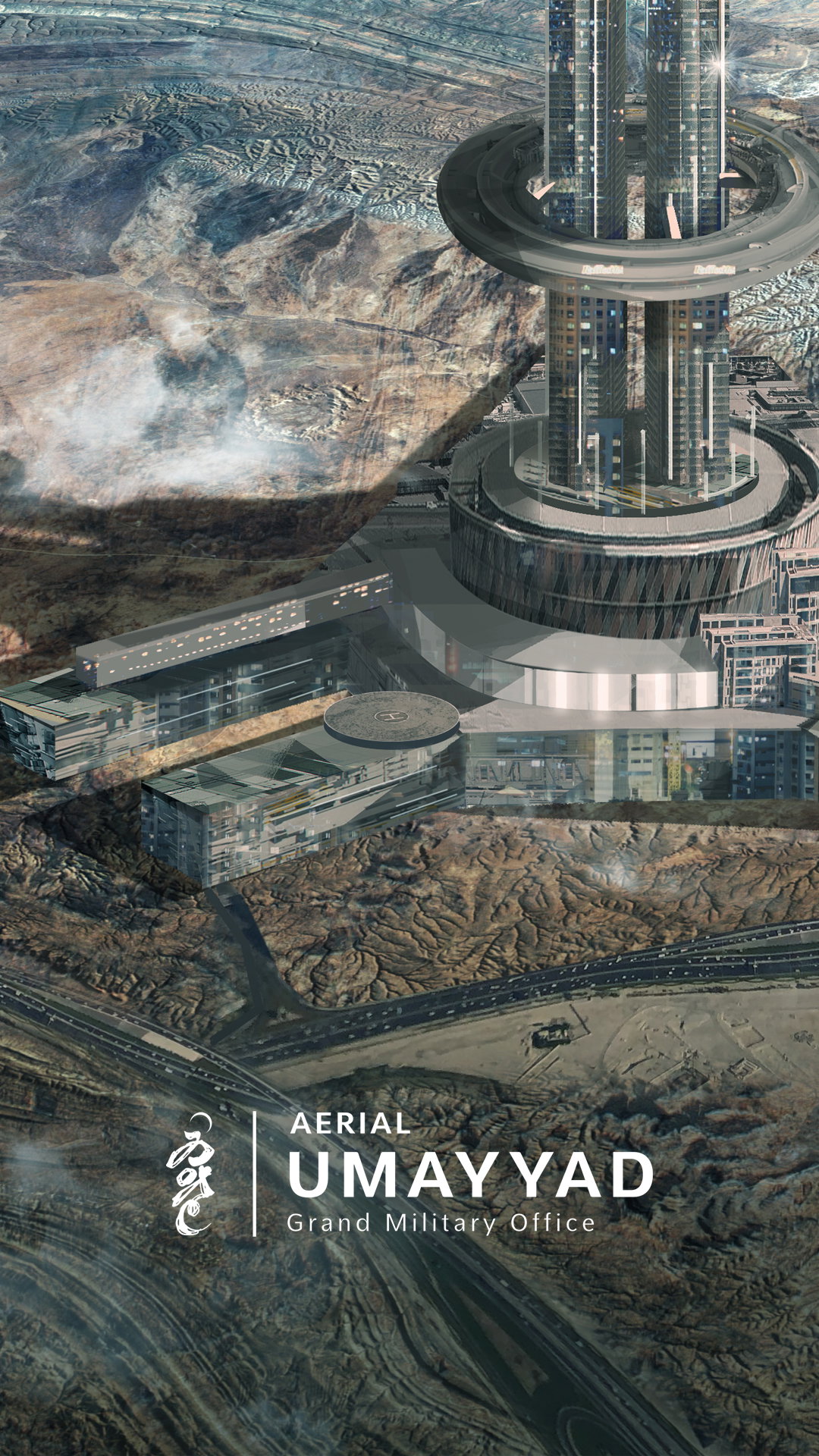 AERIAL UMAYYAD SCIFI MATTE PAINTING (Android Size)