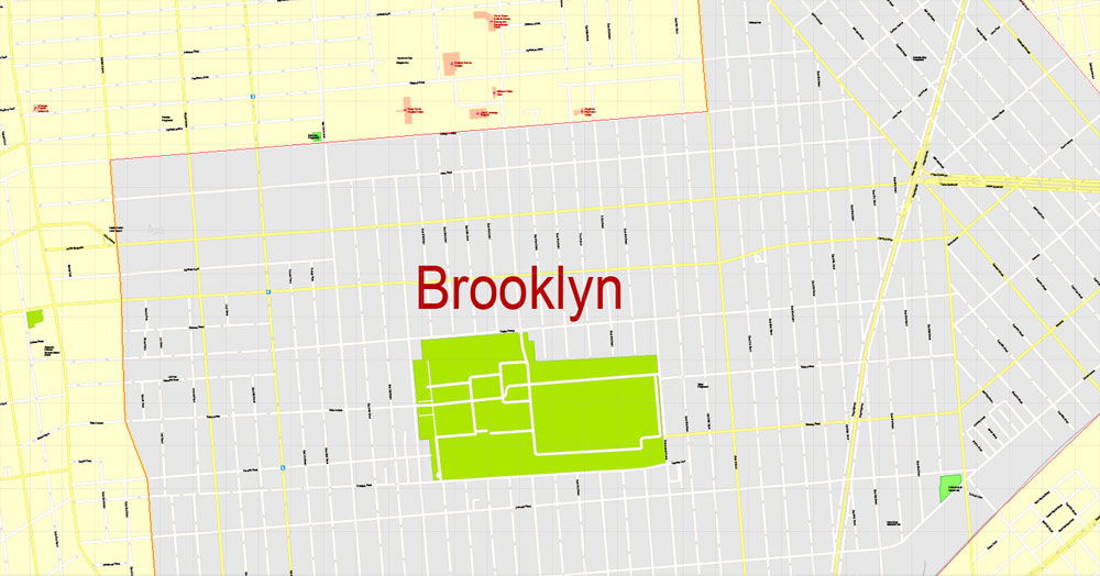 Brooklyn, New York printable map