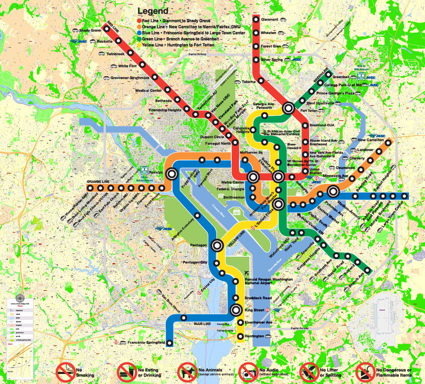 Printable Map of Washington DC, complete street map