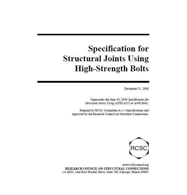 Specification for Structural Joints Using High-Strength Bolts