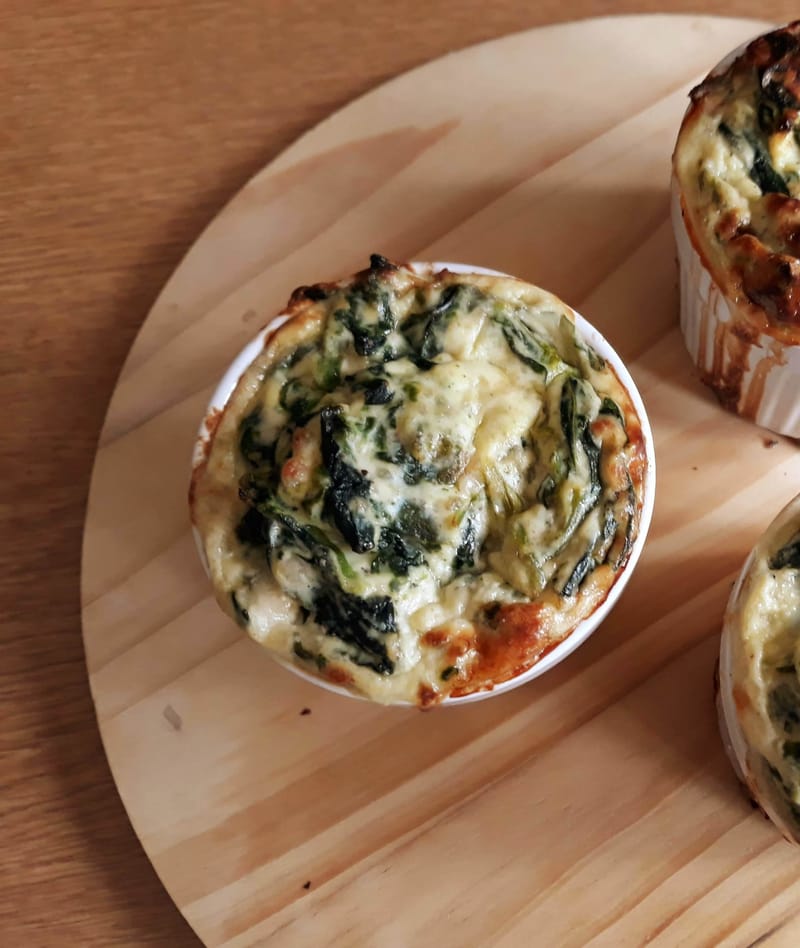 Ricotta and spinach souffle'