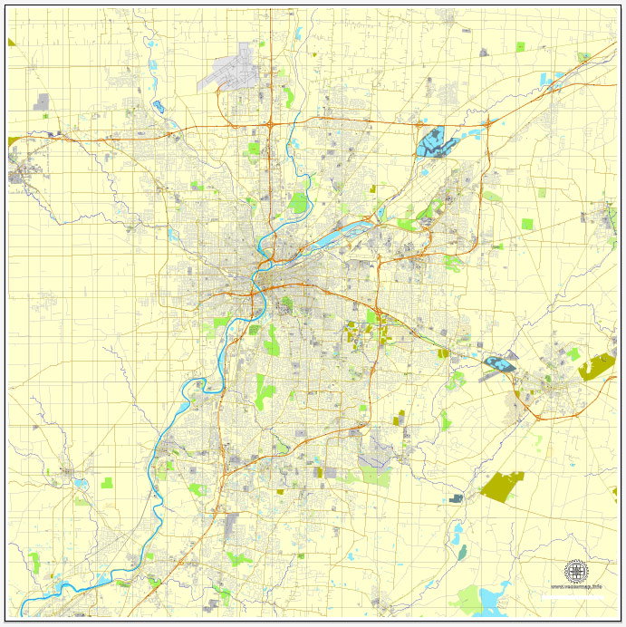 Dayton Ohio Printable maps