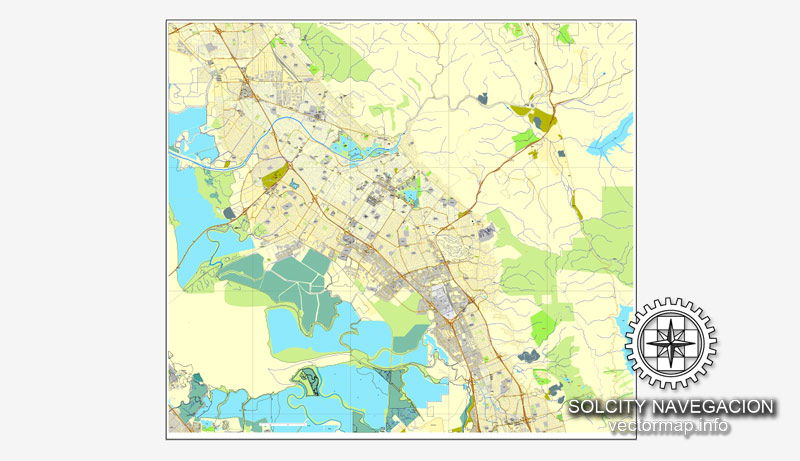 Fremont printable map in PDF, California