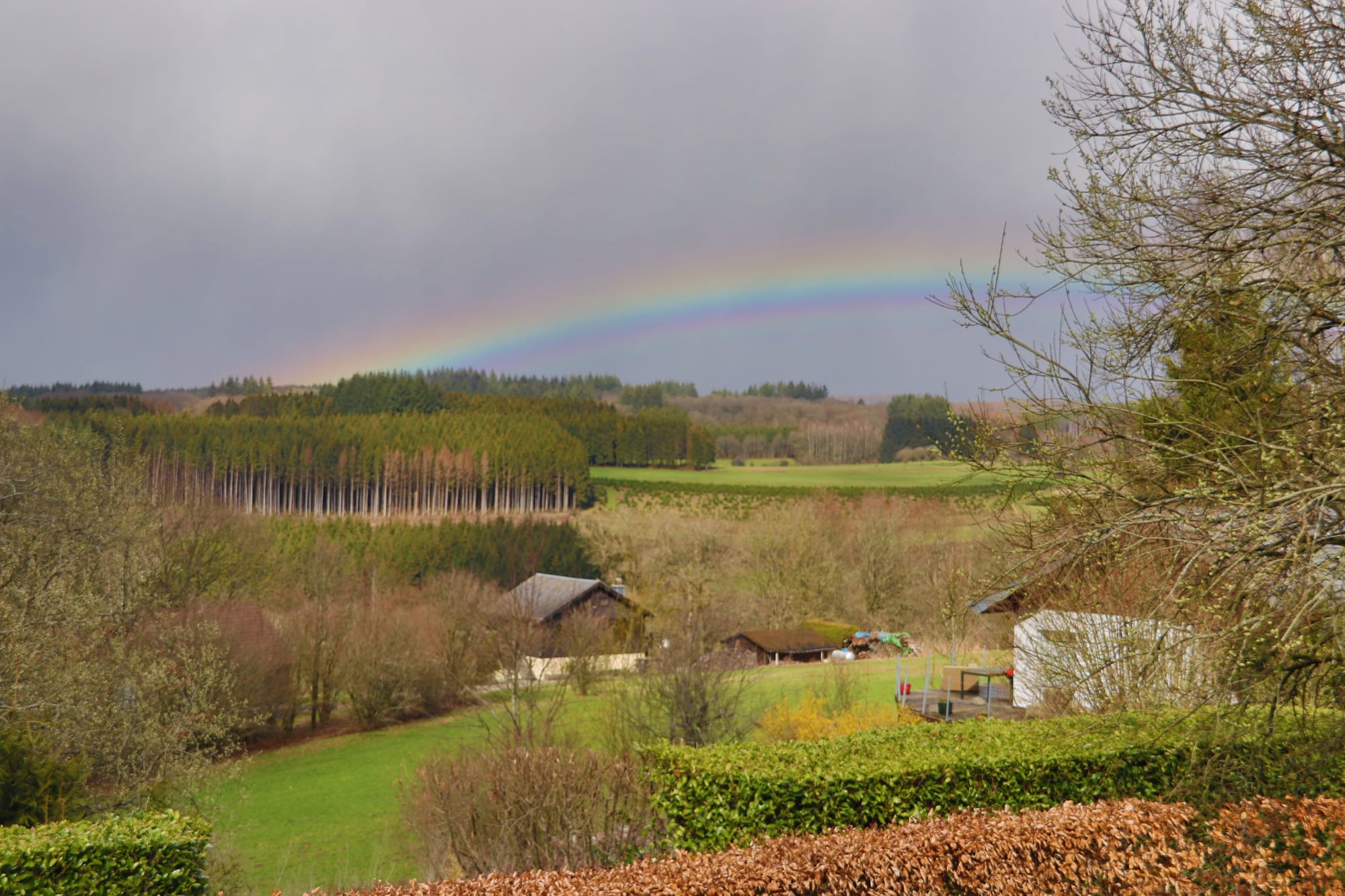 Arc-en-ciel sur l'horizon